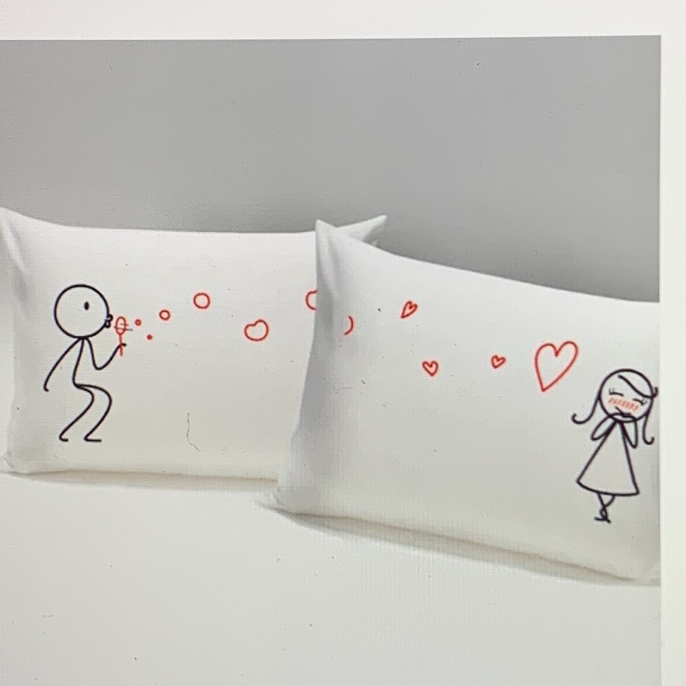Couple Pillowcase Set 'From My Heart to Yours' King Size White Gift BOLDLOFT